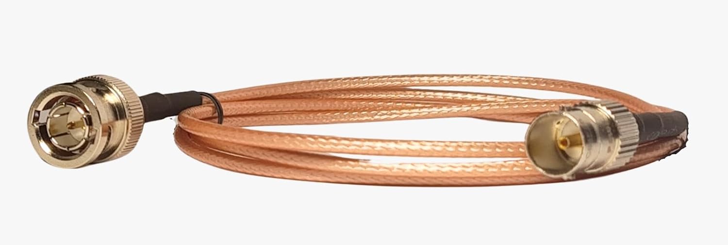P PLUS BNC Female Cable (Straight) To BNC Male (Straight) 75ohm With 4K Golden Coaxial Cable (RG316/RG179/174 60cm